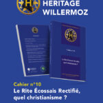 Couverture de la revue Héritage n°10 de la GLTSO intitulée Le Rite Écossais Rectifié, quel christianisme ? avec le sommaire anniversaire et mention de la Loge de recherche Héritage n°2.